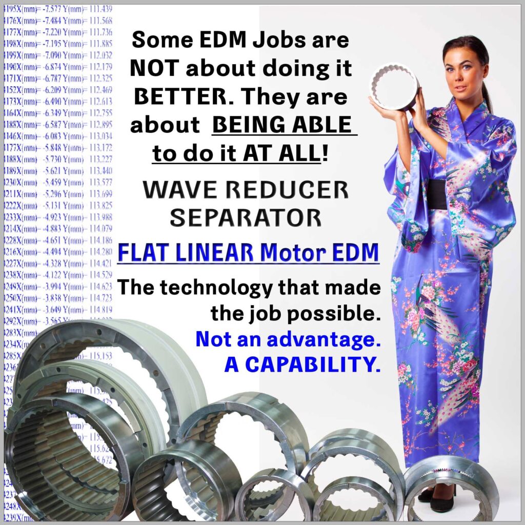 The comparison of ball-screw wire EDM machines led to selection of Flat Linear Motor Wire EDM.